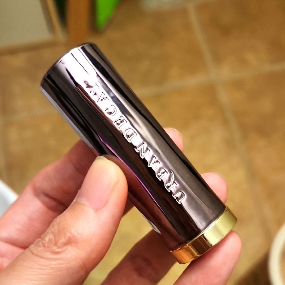 Urban Decay Shiny Purple Lipstick Case with Gold Trim  (F BOMB)